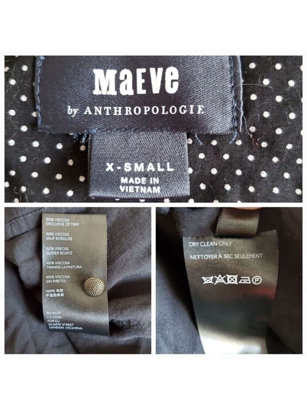 ANTHROPOLOGIE MAEVE 'CAROLYN' DRESS MINI LEOPARD PRINT BLK WHT WOMENS (XS) - Picture 15 of 15